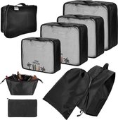 Basila® Packing Cubes - 9 Delig - Koffer Organizer - Zwart