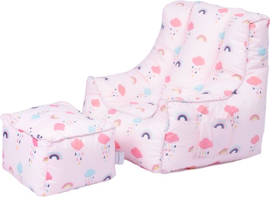 Ready Steady Bed Enfants Bean Bag Chair avec repose-pieds Soft Kids Fauteuil | pouf pour enfants | Pouf enfants Chaise