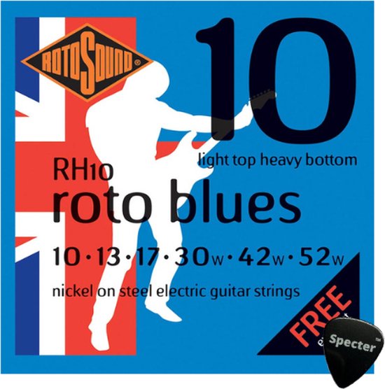 Foto: Rotosound snarenset elektrische gitaar met specter plectrum 010 052 set gitaar snaren