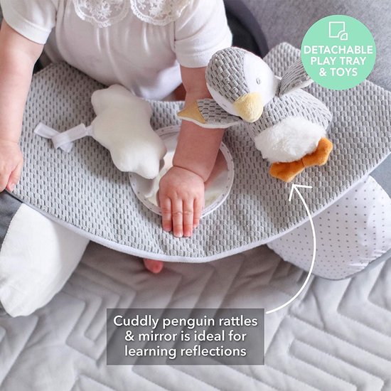 Nuby - Sit-Me-Up Babyzitje - Opblaasbaar vloerzitje - Met tafel en speelgoed - 6 maanden