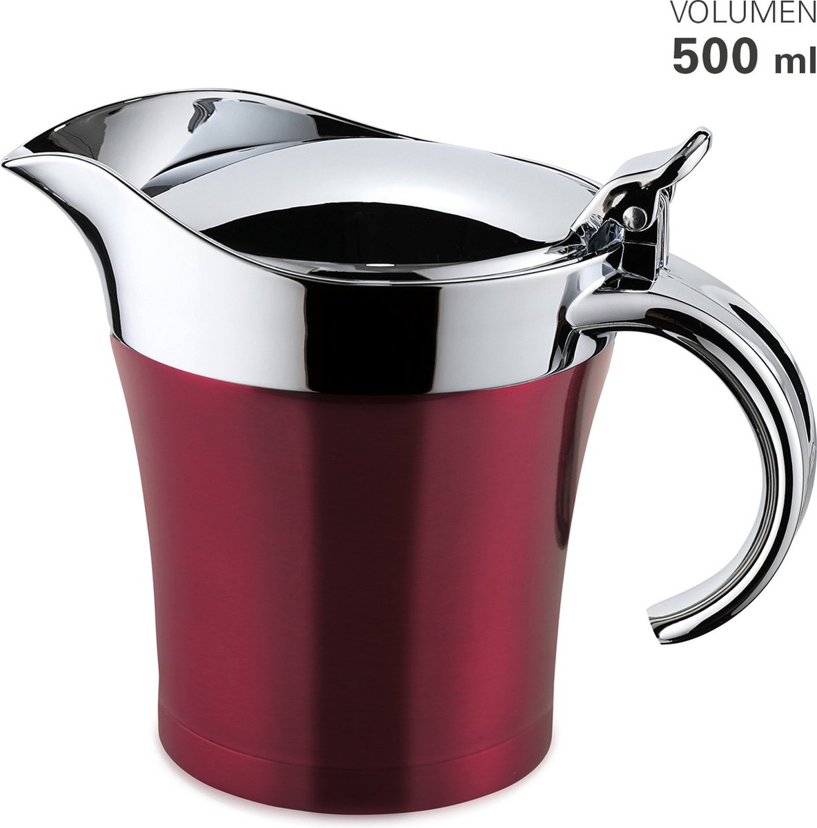 Saucière Isotherme En Acier Inoxydable 500 Ml - Double Paroi, Couvercle Rabattable - Pour Sauces Chaudes Ou Froides - Lave-vaisselle Safe - 2