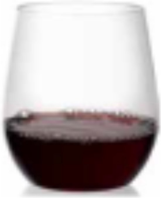 Decorline -24 Luxe Transparant Stemloze Wijnglazen 355ml van premium  kunststof voor... | bol.com