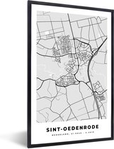 Fotolijst incl. Poster - Plattegrond - Kaart - Sint-Oedenrode - Stadskaart - 60x90 cm - Posterlijst