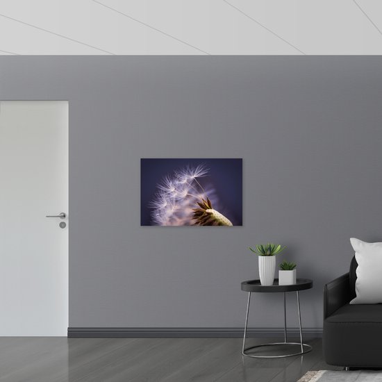 WallClassics - Drapeau - Pissenlit sur fond violet - Photo 90x60 cm sur drapeau en polyester