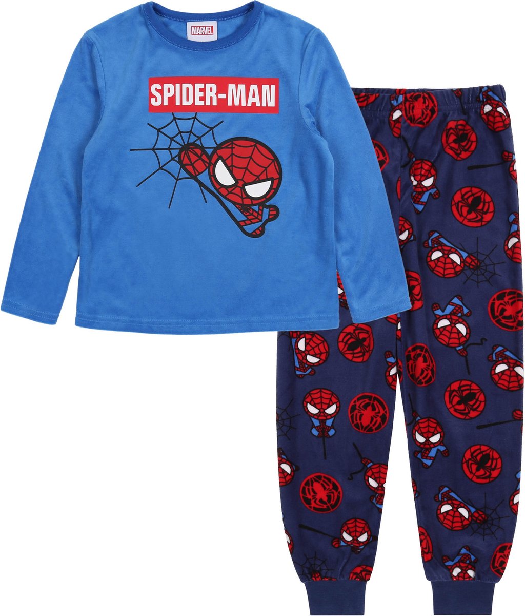 MARVEL Spider-Man - Marineblauwe Pyjama voor Jongens met Lange Mouwen / 98