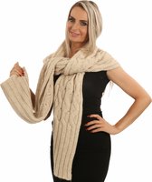 Pashmina Shine-Crème-Wit-Sjaal Dames-Sjaals Heren-Select Deal-Witte-Wol