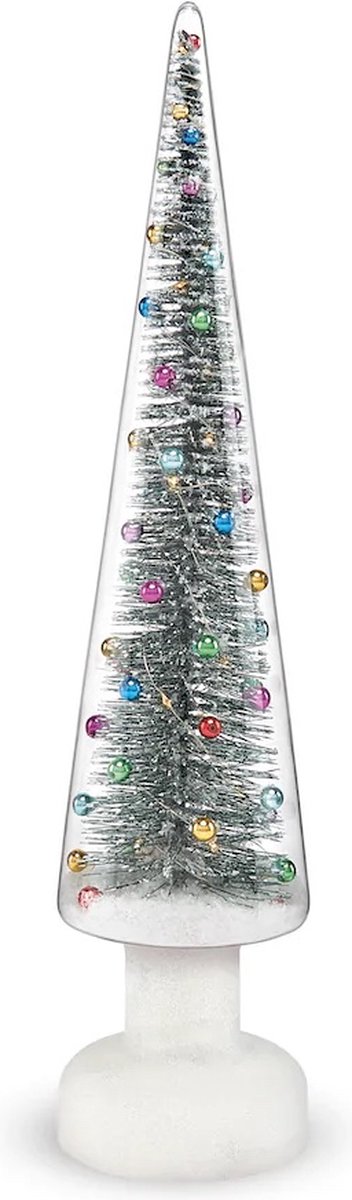 MoMA - Kerstboom van Glas met warme LED verlichting - Sneeuw - 50 cm