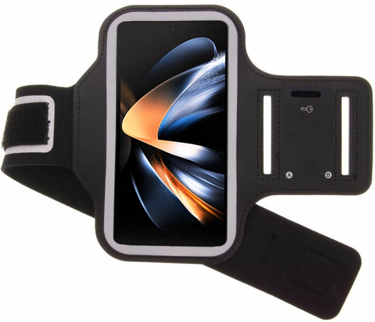 Hoesje Geschikt Voor Samsung Galaxy Z Fold 4 hardloop armband - Sportband - hoesje - zwart