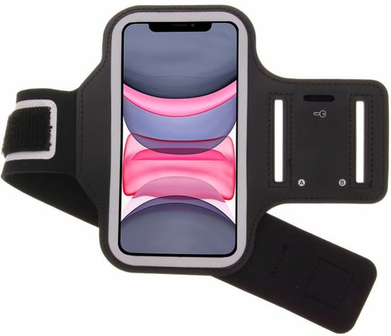 Bracelet de course pour iPhone 11 - Bracelet sport - étui - noir | bol.com
