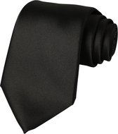 Fako Fashion® - Cravate - Uni - Satin - 8cm - 145cm - Zwart