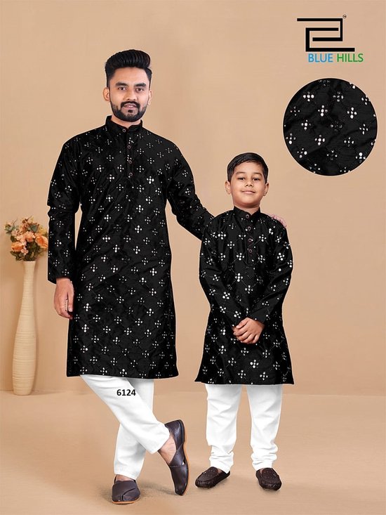 Indian Men’s Kurta Payjama - Fancy Party Wear Kurta Pyjama - Father Son Matching Outfit - Twinning Outfit - Father-Son partywear combo