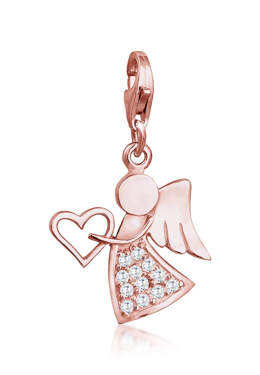 Nenalina - Bedel - Bedeltjeshanger 'Engel met Hart' voor Armband van 925 Sterling Zilver - Dames