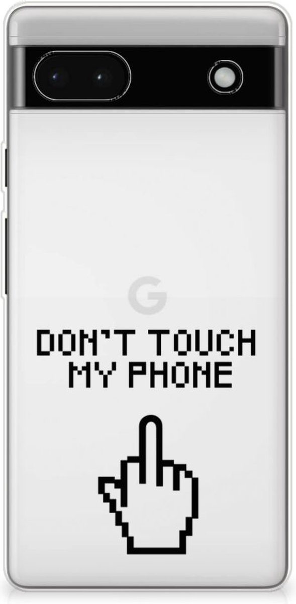 Google Pixel 6A Silicone-hoesje Finger Don't Touch My Phone