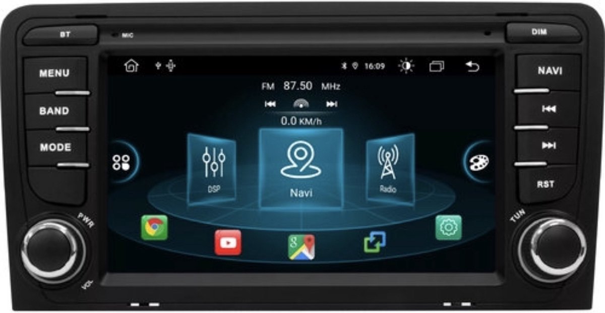 Autoradio Geschikt voor Audi A3 8P S3 RS3 Sportback 2003-2012 Android 10 CarPlay/Auto/WIFi/GPS/RDS/DSP/5G
