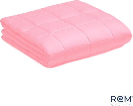 Verzwaringsdeken 9 kg bamboe roze – Luxe kwaliteit – 150 x 200 cm Zwaartedeken – – Premium Weighted blanket / Professioneel verzwaarde deken – REM nights®