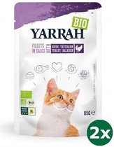 Yarrah cat biologische filets met kalkoen in saus kattenvoer 2x 14x85 gr NL-BIO-01