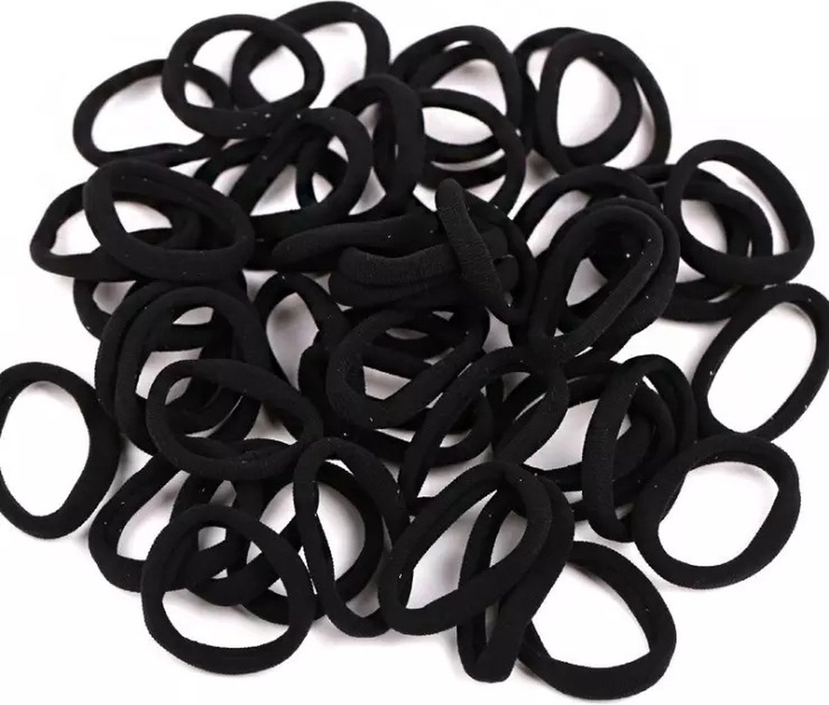 Set 100 stuks Meisjes - dames haar elastiekjes zwart - Rekbaar - Goede Kwaliteit - zonder metaal