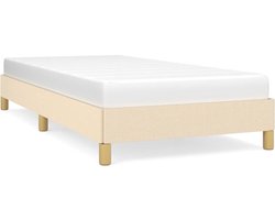 vidaXL - Bedframe - zonder - matras - 90x190 - cm - stof - crèmekleurig
