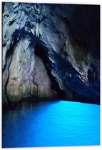 WallClassics - Dibond - Lichtgevend Blauw Water - 60x90 cm Foto op Aluminium (Met Ophangsysteem)