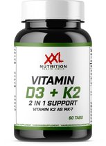 XXL Nutrition - Vitamine D3 + Vitamine K2 - 2 in 1 Support - Vitamines Supplement - 60 Tabletten