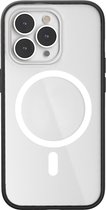 Woodcessories Clear Case Bio MagSafe - geschikt voor iPhone 14 Pro - eco vriendelijk - gemaakt van bio-materialen - geschikt voor MagSafe en draadloos laden - Black-clear