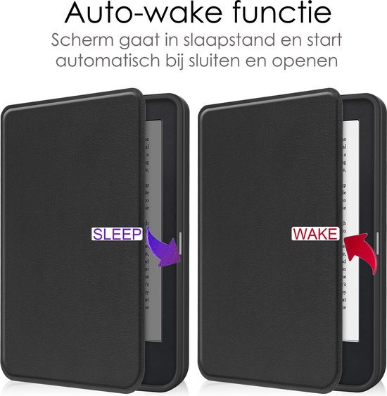 Hoes Geschikt voor Kobo Clara 2E Hoesje Bookcase Cover Book Case Hoes Sleepcover - Zwart van Case4Life — afbeelding 4