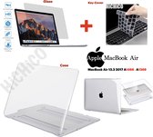 Macbook Air 13inch (2017) HiCHiCO® Laptop Cover Case Incl. Beschermglas en Toetsenbord Cover | MacBook Air 13" 2017 Case | MacBook Air 2017 | MacBook Air Hard Case | Beschermhoes MacBook Air Modellen A1369 / A1466 -- 3IN1