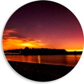 WallClassics - Plaque de mousse PVC Wall Circle - Ciel doré au-dessus de la mer - 30x30 cm Photo sur Wall Circle (avec système d'accrochage)