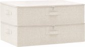 Bol.com vidaXL - Opbergboxen - 2 - st - 70x40x18 - cm - stof - crèmekleurig aanbieding