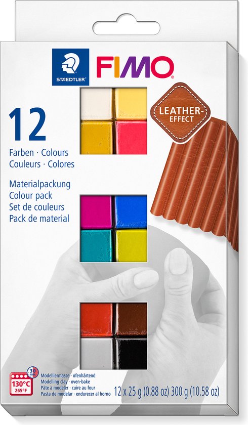STAEDTLER FIMO leather-effect set - colour pack 12 st - Fimo