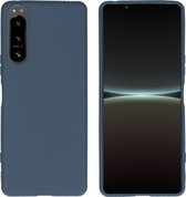 iMoshion Hoesje Geschikt voor Sony Xperia 5 IV Hoesje Siliconen - iMoshion Color Backcover - Donkerblauw