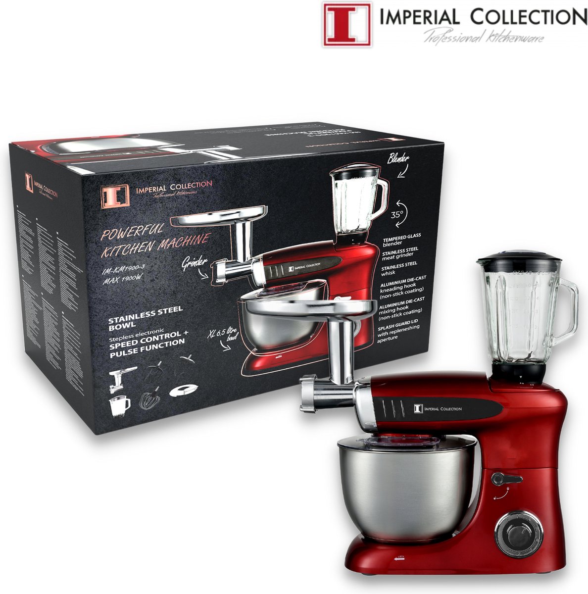 Imperial Collection Multifunctional Stand Mixer, Blender, Meat Grinder