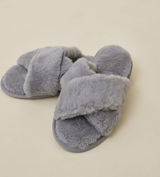 Promise - Furry Slipper Grijs - taille 38/39 - Grijs - Femme