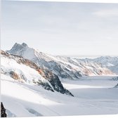 WallClassics - Acrylglas - Sneeuwlandschap bovenaan de Bergen - 80x80 cm Foto op Acrylglas (Wanddecoratie op Acrylaat)