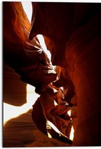 WallClassics - Dibond - Gang in Ravijn van Antelope Canyon - 50x75 cm Foto op Aluminium (Met Ophangsysteem)