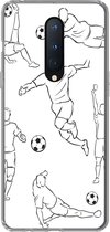 Geschikt voor OnePlus 8 hoesje - Een illustratie van spelers in verschillende posities - Jongetje - Meisje - Kinderen - Siliconen Telefoonhoesje