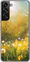 Geschikt voor Samsung Galaxy S22 hoesje - Bloemen - Zomer - Aquarel - Siliconen Telefoonhoesje