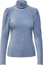 Only T-shirt Onllela L/s Rollneck Shoulder Top C 15280532 Country Blue Femme Taille - S