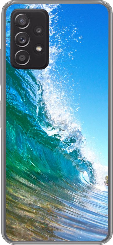 Geschikt voor Samsung Galaxy A53 5G hoesje - Een close-up van een golf die breekt voor de kust van Hawaii - Siliconen Telefoonhoesje