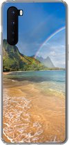 Geschikt voor OnePlus Nord hoesje - Een mooie regenboog bij Tunnels Beach op Hawaii - Siliconen Telefoonhoesje