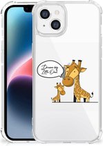 Hoesje Bumper Geschikt voor Apple iPhone 14 Plus Telefoon Hoesje met doorzichtige rand Giraffe