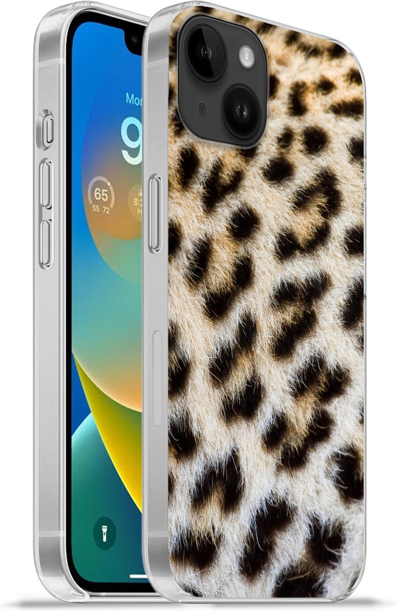 Telefoonhoesje Geschikt voor Apple Iphone 14 Plus hoesje - Close-up vacht luipaard - Siliconen Telefoonhoesje Telefoonhoesje