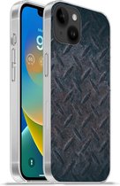 Geschikt voorApple Iphone 14 Plus - Soft case hoesje - Roest print - Metaal - Plaat - Siliconen Telefoonhoesje