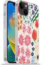 Geschikt voorApple Iphone 14 Plus - Soft case hoesje - Bloemen - Design - Tulp - Siliconen Telefoonhoesje