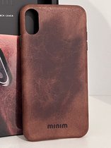 Minim Backcover Cuir Premium Marron pour Apple iPhone Xs Max