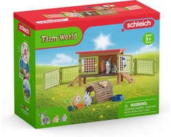 foto van schleich FARM WORLD Speelfigurenset - Konijnenhok - Kinderspeelgoed voor Jongens en Meisjes - 3 tot 8 jaar - 42420