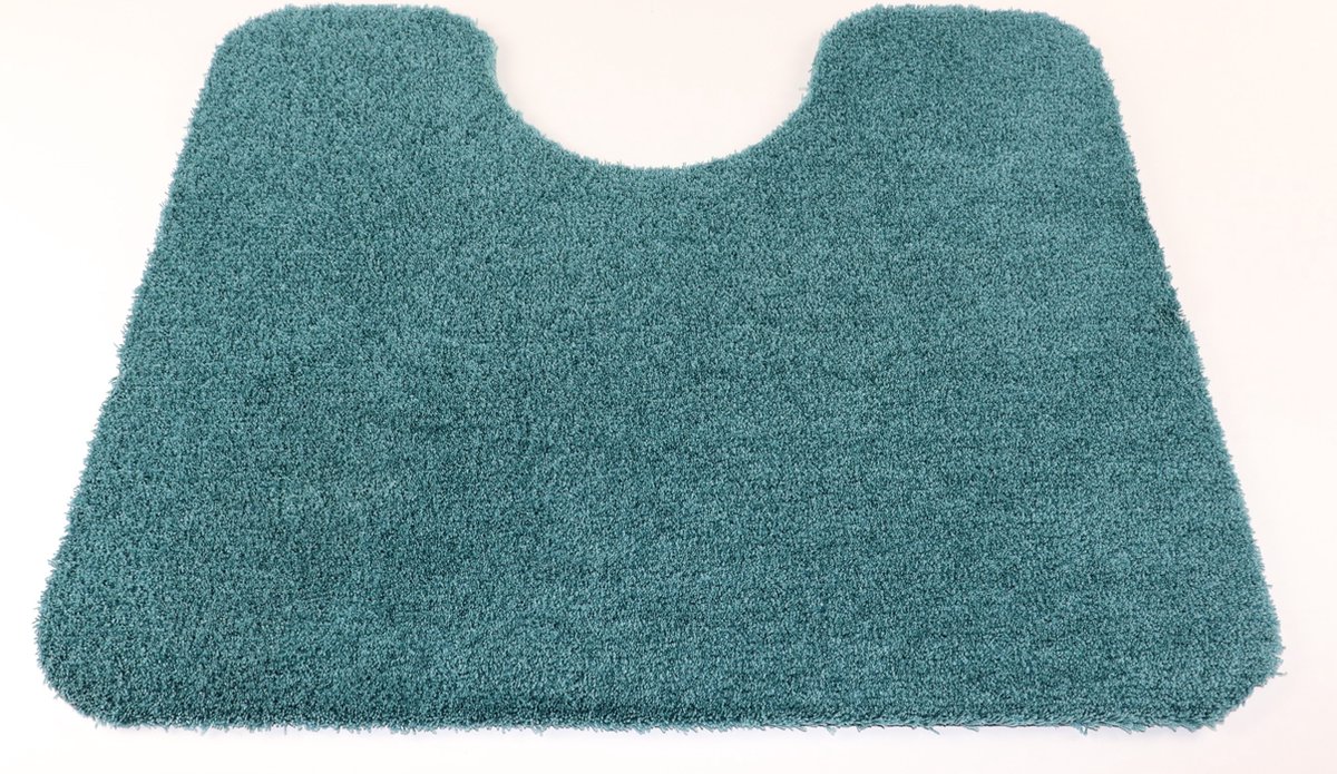 WC mat Soft blauw groen 50x60 antislip met uitsparing 21cm - Prima vloerkleden
