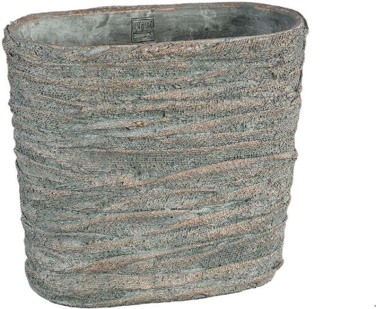 PTMD Sturdy Bloempot Jute - 40 x 20 x 36 cm - Cement - Grijs