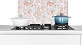 Spatscherm keuken 60x30 cm - Kookplaat achterwand Marmer - Rose goud - Luxe - Patronen - Muurbeschermer - Spatwand fornuis - Hoogwaardig aluminium