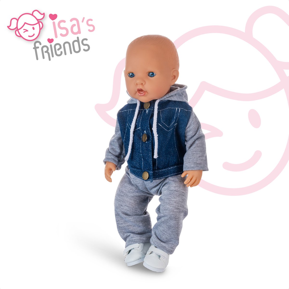 Isa's Friends® - Poppenkleding - Kleertjes geschikt voor BABY born - 43 cm - Jongens - Vestje met Broek — afbeelding 2